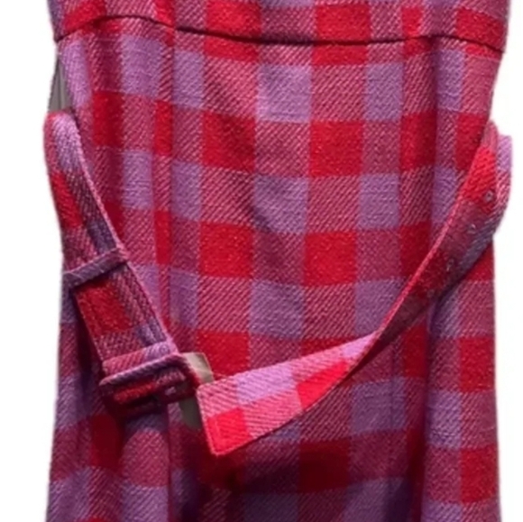 Ann Taylor Pink Purple Plaid Belted Midi Checkered Sleeveless Dress Sz Pepite 0 - Picture 6 of 14